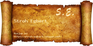 Stroh Egbert névjegykártya